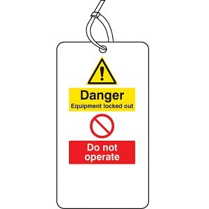 'Danger, Equip' Locked Out, Do Not Operate' Safety Tag