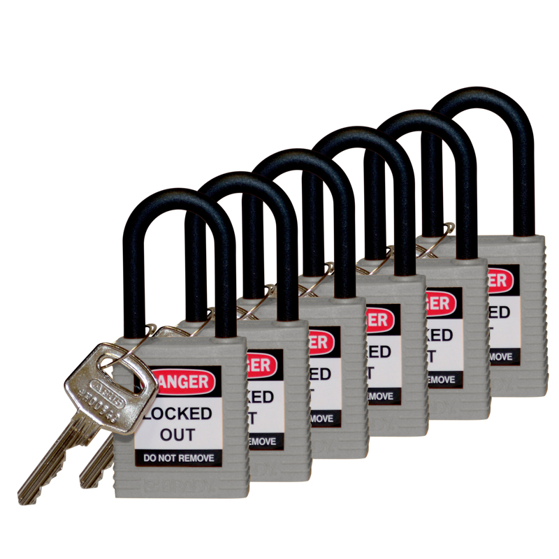 Brady-Ribbed-Body-Safety-Padlock-Grey-Nylon-Shackle-PLO-814154